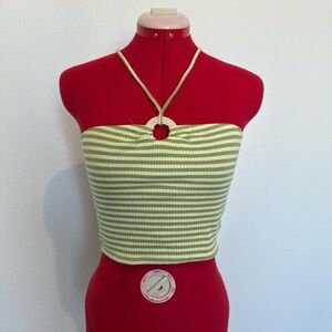 Striped Green Halter Top